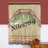 Unknown 3 pc FAT BISTRO Chefs Tier Pair Window Curtain