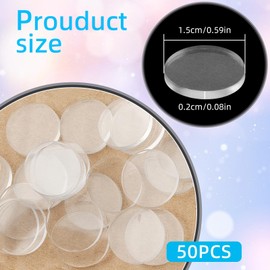 Glass Table Top Anti Slip Pads, 50 Pcs Glass Table Top Bumpers, Clear Rubber Bumpers, Glasses Tables Silicone Pads for Glasses Tables Tops, Photo Frame, Furniture,Kitchen Cabinets-2mm Thickness(Round)
