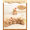 Bestsea Kawaii Cute Capybara Plush Pillow with Bread Soft Orange