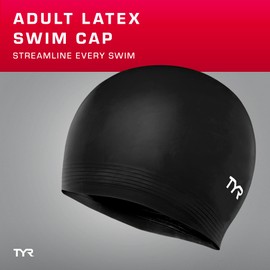 TYR Latex Adult Swim Cap for Women and Men - Training and Recreational Swimming Hat with a Durable Latex Construction - Hydrodynamic Fit