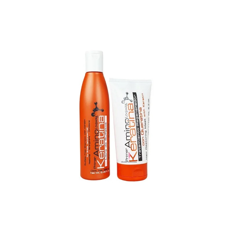 Kit Shampoo Y Tratamiento Acondicionador De Queratina Loquay