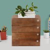WOQLIBE Wood Desktop Organizer, Tabletop Storage Box w/ 4 Lockable