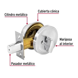 Hermex Basic CERO-31P, Cerrojo llave-mariposa, cilindro metálico, cromo mate