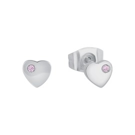 Prinzessin Lillifee Stud Earrings Stainless Steel Girls Children's Earrings with Synthetic Zirconia 5 cm Gold Heart Comes in Jewellery Gift Box, Stainless Steel, Created Cubic Zirconia Cubic Zirconia