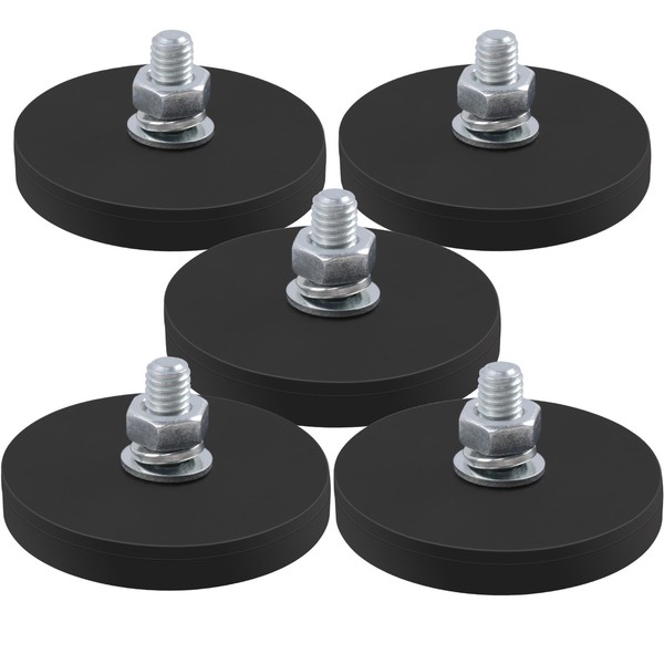 5pcs Super Strong Magnets Round Neodymium Magnets D43x6mm Rubber Comagnet