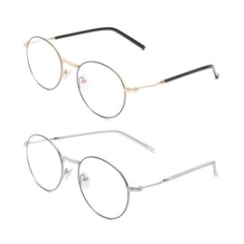 Zéro D Lente limpia redonda azul bloqueo de luz gafas de computadora juego/televisor/teléfonos anti fatiga ocular para hombres mujeres 1903