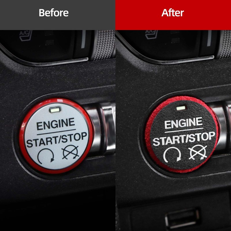 BETTERHUMZ Engine Start Stop Button Trim Sticker for Mustang 2015