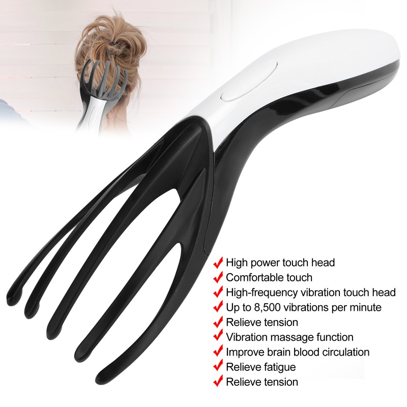 MultiFunctional Electric Head Massager Portable Vibration Scalp Massage Machine Black