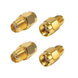 axhsunetc 4PCS RP SMA Male to SMA Female Adapter Coax Connectors SMA RF Coaxial Cable Connector RP-SMA-J/SMA-K