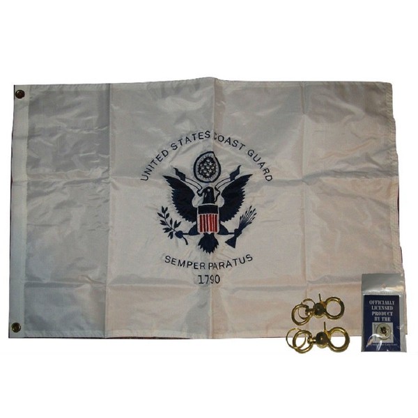 AES 2x3 Embroidered U.S. Coast Guard 210D Double Sided Nylon