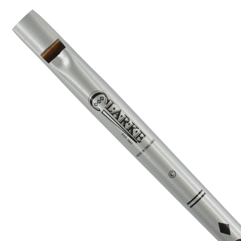 Clarke Original C Tinwhistle - Silver with Black Diamond Decor