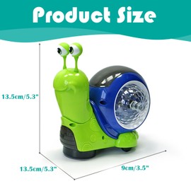 Baby Crawling Toy, Crawling Snail Baby Toy, Light Up Sensory Crawling Interactive Toys, Walking Toys with Automatically Avoid Obstacles Function for Babies Birthday