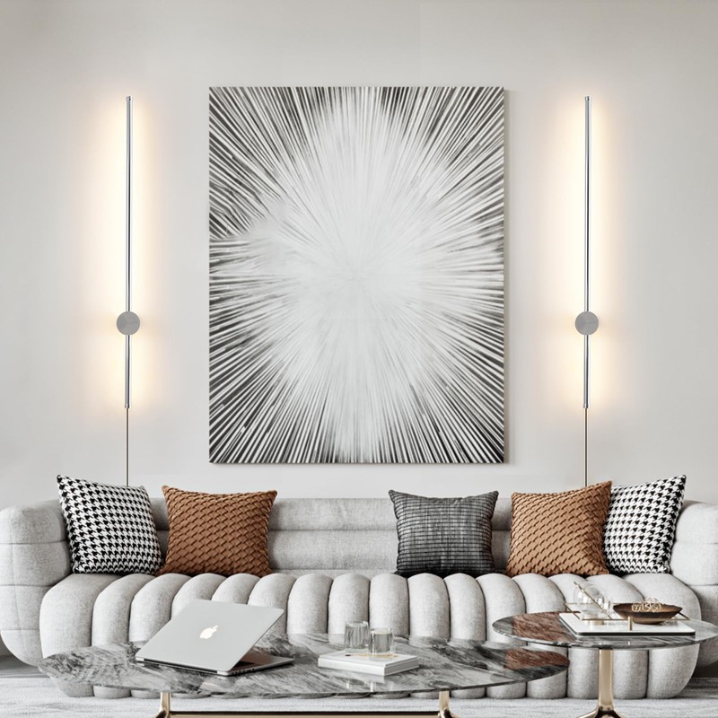 KELUOLY Modern Chrome Plug in Wall Sconce with Remote, Dimmable