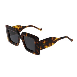 Zealous "Wine" Sunglasses for Women: Stylish Square Frames with UV400 Protection and Luxurious Acetate Design (Demi with Black Lens)