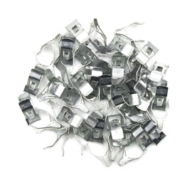sourcing map Pack of 50 Mounting Clips Car Dashboard Metal Trim Retaining Clips Silver
