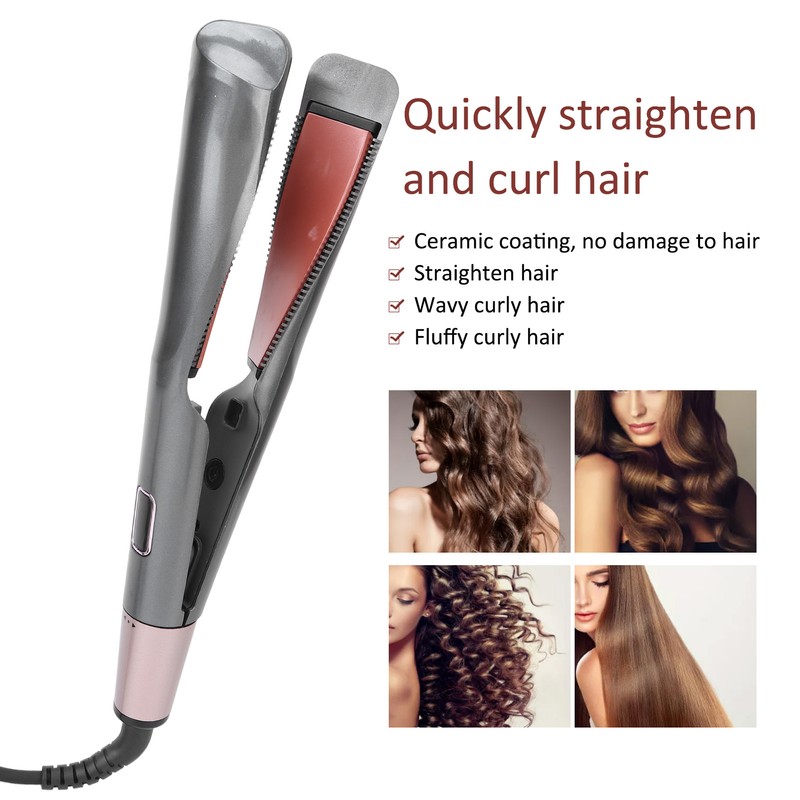 Hair Straightener Curler Professional Temperature Adjustable LCD Curling Iron for