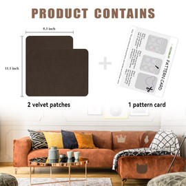 Azobur Fabric Couch Repair Patch 8.3 x 11 inches,Self-Adhesive Fabric Repair Patch for Furniture,Handbag,Sofa,Car Seats-(Red)