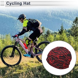 Motoforti Cycling Hat Sweat and Moisture Wicking Breathable Hard Hat Liner Polyester Red Black 26x17cm 1 Pcs