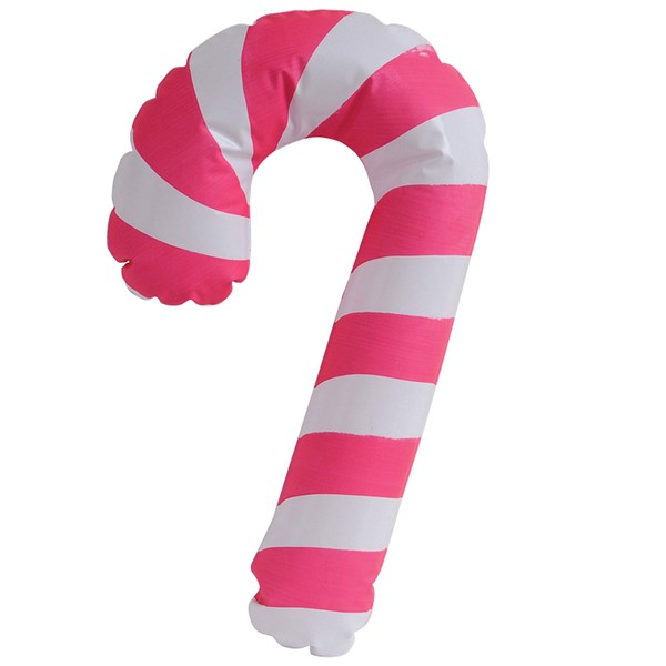 US Toy Festive Christmas Candy Cane 16" Inflatable Toy, Pink White