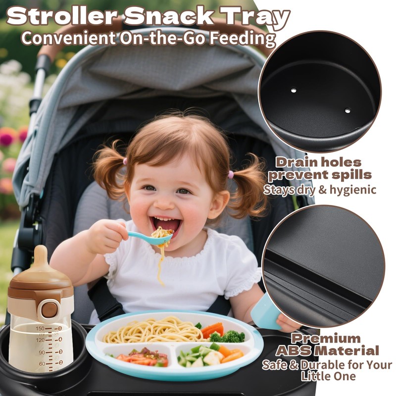 CebraBounze Snack Tray Compatible with Nuna, Universal Stroller Snack Tray