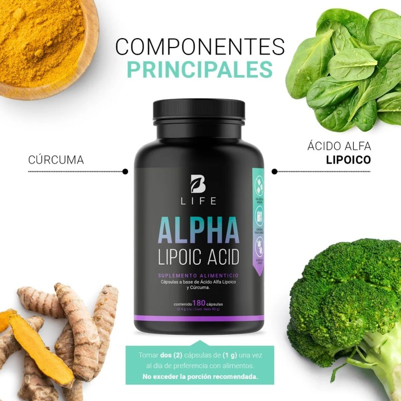 cido Alfa Lipoico D 180 Cpsulas, Alpha Lipoic Acid. B