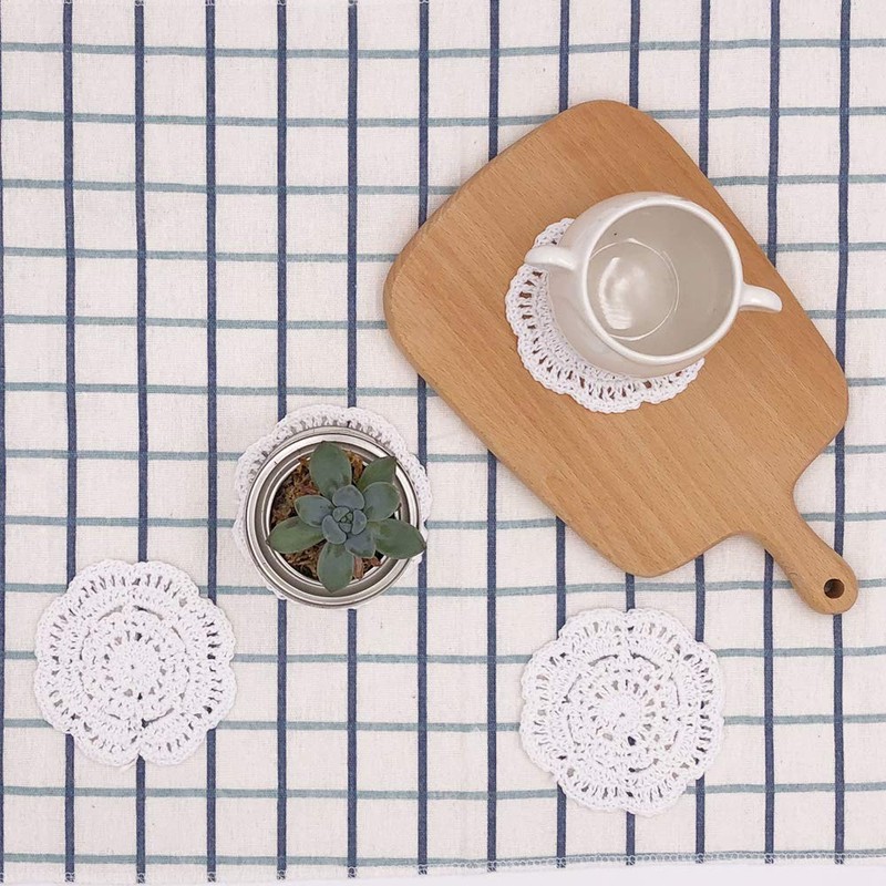 Phantomon Lace Round Crochet Doilies Handmade Coasters, 4-Inch, Pack of