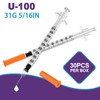1ml/cc Disposable Syringes with 31Ga 5/16" (8mm) Needle, 30Pack