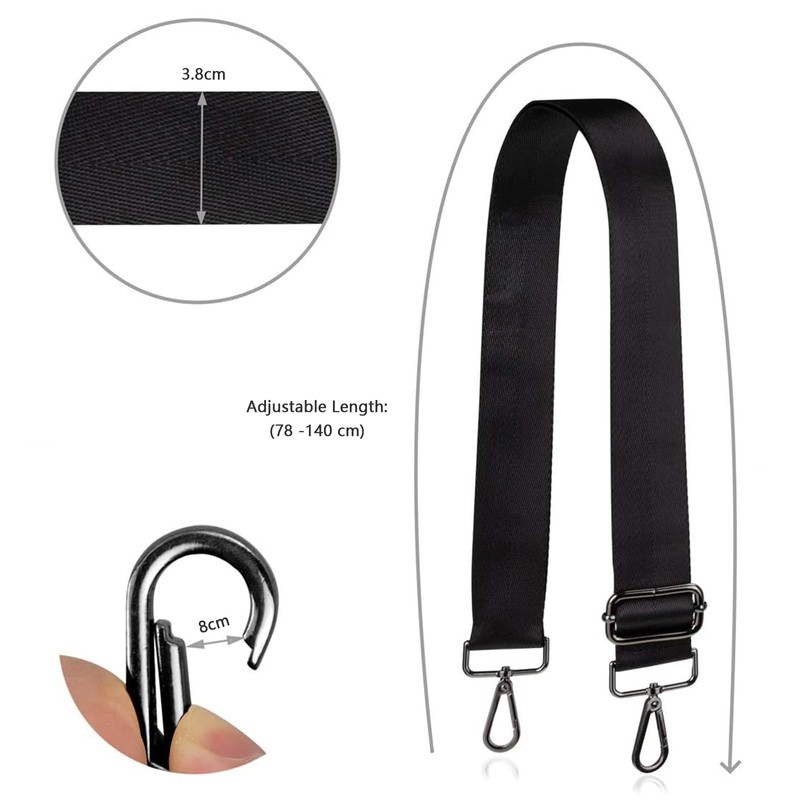 Shengxi Carry Strap Bag Black Adjustable Bag Straps Wide Strap
