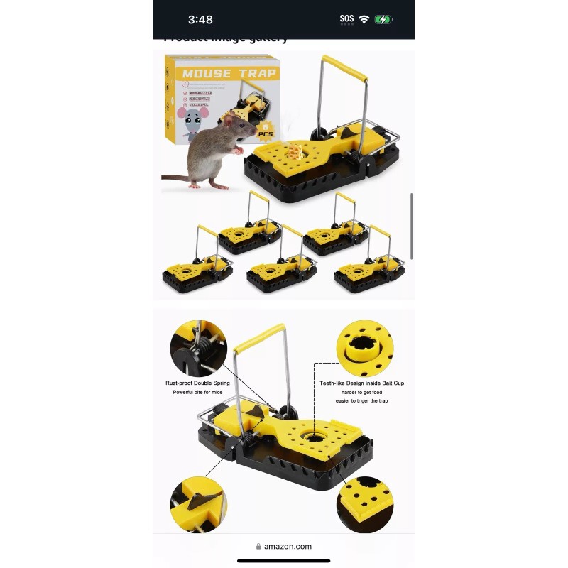 Jchope 6X Large Mouse Traps Rat Killer Snap Trap Power