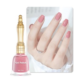 Light Pink Water Based Nail Gel Glue Polish, Fast Drying 15ml Nude Regular Gel Polish, Long-Lasting Air Dry Fast Nail Lacquer Full Coverage High Glossy Shine Nail Art Home Manicure Gift for Ladies-02