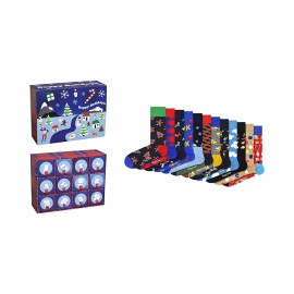 Happy Socks H1026 Twelve Days of Christmas Socks Gift Set Set of 12 Size 10-13