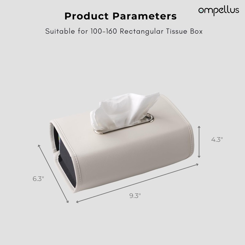 Car Tissue Holder, Ompellus Premium PU Leather Tissue Box Holder