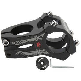 Mountain Bike Stem Lightweight Aluminum Alloy Hollow 31.8mm Curved Knife Marking Short Handlebar Stem for Cycling Black Bike Headset Cover