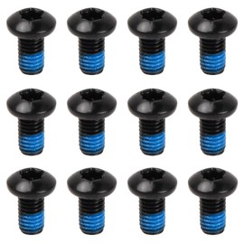 Zsanhua 12 Pcs Bike Disk Brake Bolts, Bicycle Rotor Screws M5 x10mm, Brake Rotor Bolts Black with T25 Star Wrench for MTB, Road Bike Mountain Bike, DIY Bike Repair