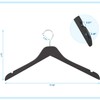 TOPIA HANGER Black Wooden Hangers 30 Pack, 0.28-inch Thick Slim