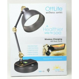 OttLite Wellness Series Wireless Charging LED Adjustable Executive Desk Lamp