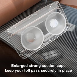 FLLIK 2 Pack EZ Pass Holder for Windshield. Ezpass with Strong Suction Cups. Toll Pass Transponder iPass Holder. (2, 3.7 x 1.9 inches)