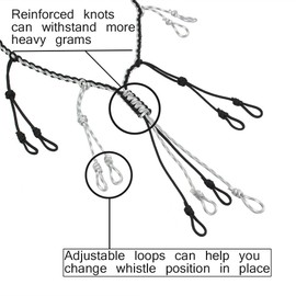 PSKOOK Duck Call Lanyard Paracord Hunting Goose Calls 12 Adjustable Loops Outdoor Predator Gear for Pheasant Waterfowl Hand Braided Necklace