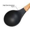 Beille Grey Nylon Ladle with Soft Grip Ergonomic Wooden Handle