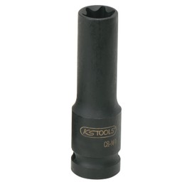 Impact socket ETX, deep, 1/2", E12