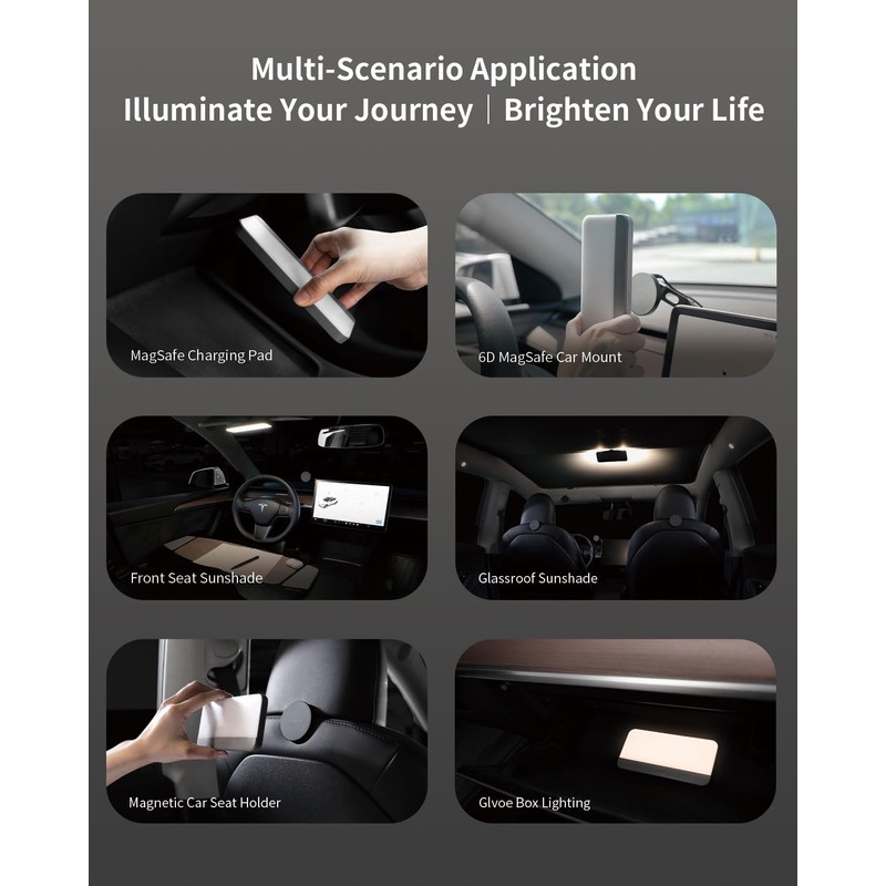 JOWUA Portable LED Light Compatible for MagSafe Wireless Charging, Supports