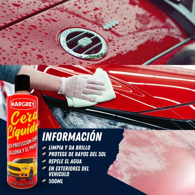 Cera Líquida Automotriz Margrey Alta Protección De 500 Ml Beige