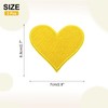 sourcing map 3Pcs Heart Iron on Patches Yellow Embroidered Patches
