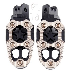 S.fields.inc Wide Foot Pegs Bike Step Mount Off-Road Motorcycle Universal 3 Colors (Silver)