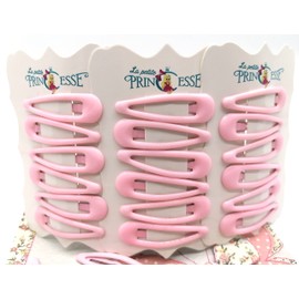 Set of 18 Snap Hair Clips Colour barrettes snap clip for Kids, Girls and Women (Light Pink)
