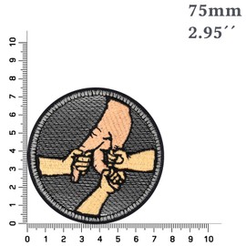 Sew-on Hands Holding – Family Cohesion – Father's Day Mother's Day Iron-On Patch for Family Member Birthday Embroidery Applique for All Fabrics 75 x 75 mm