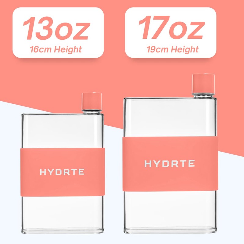 Hydrte | The Flat Water Bottle | Leakproof Flat Water