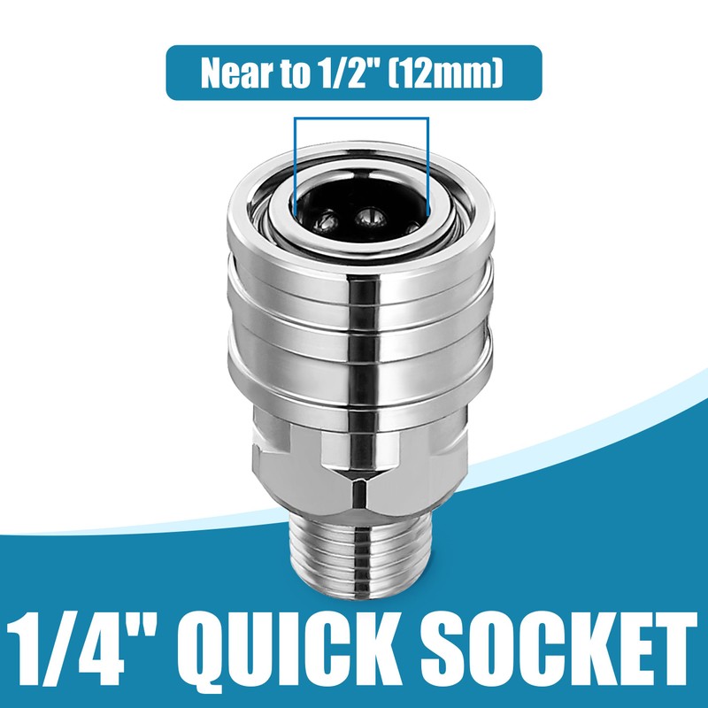JOEJET 1/4" Pressure Washer Fittings-Stainless Steel Pressure Washer Adapter-1/4" Quick