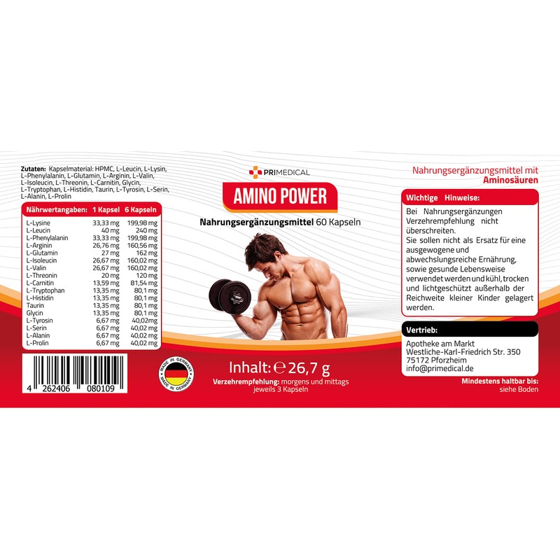 primedical Amino Acid Capsules with 17 Amino Acids Including All