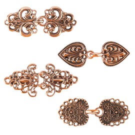 4 Pieces Vintage Sweater Clips to Hold Sweater Together, Dress Clips Back Cinch, Shawl Clips,Cloak Clasp,Cardigan Clip,Scarf Clip,Waist Cincher Clip,Shirt Brooch Clip for Girl Women,Swirl Collar Clip